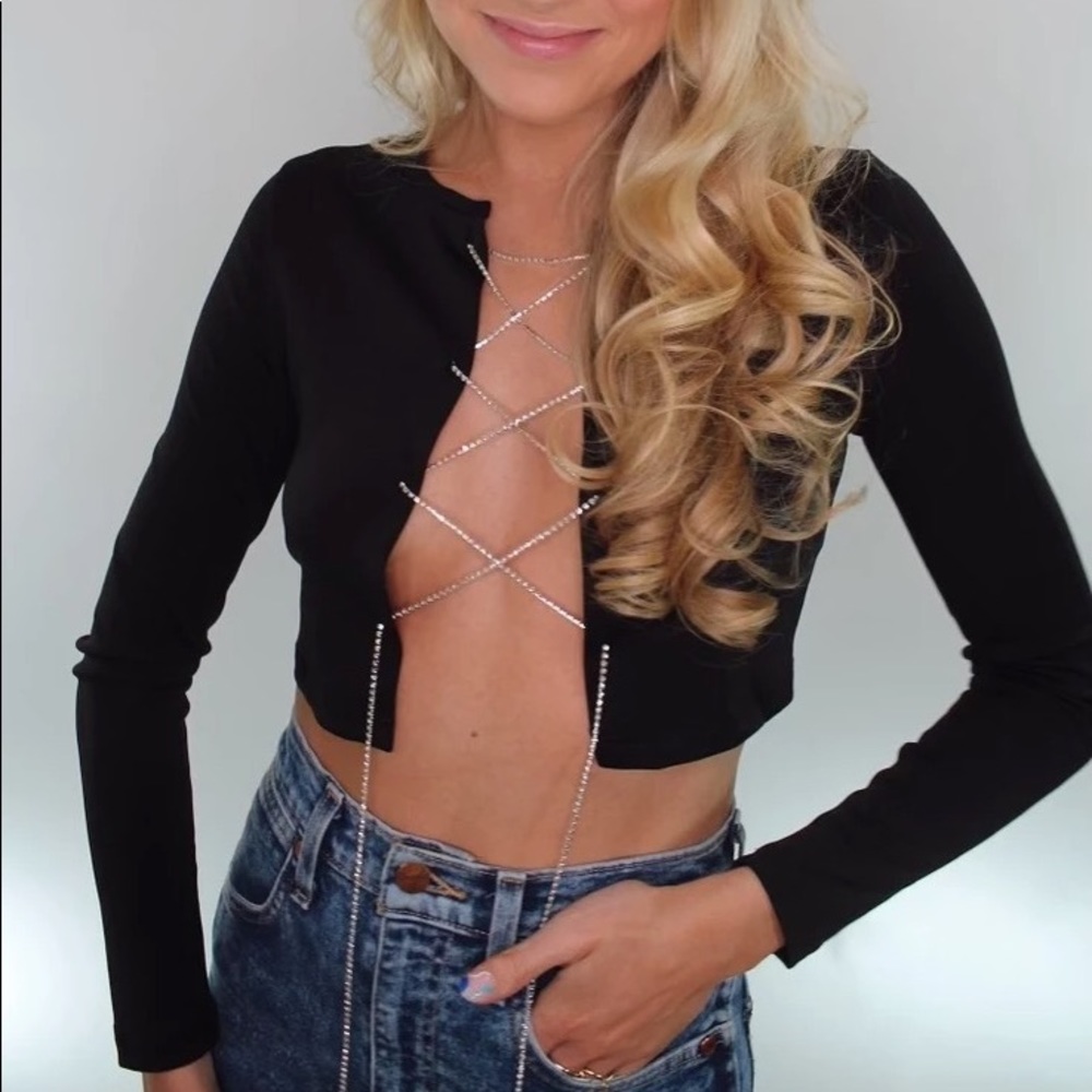 Rhinestone Laced Top